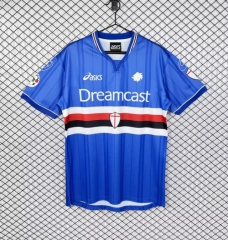 00/01 Retro Version UC Sampdoria Home Blue Thailand Soccer Jersey-503