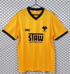 86/87 Retro Version Wolverhampton Wanderers Home Yellow Thailand Soccer Jersey AAA-503