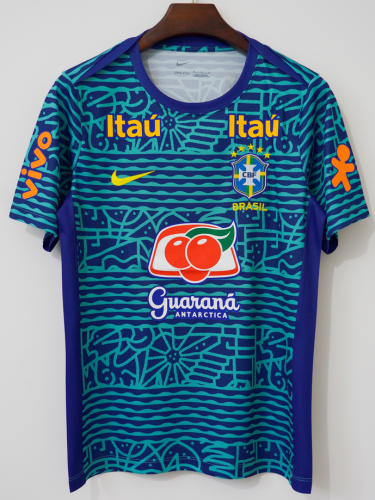 2024 Brazil Blue Thailand Training Soccer Jersey AAA-66
