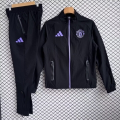 2026/27 Manchester United Black Soccer Windbreaker Uniform-709
