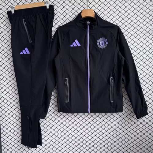 2026/27 Manchester United Black Soccer Windbreaker Uniform-709