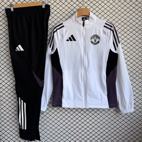 2026/27 Manchester United White Soccer Windbreaker Uniform-709