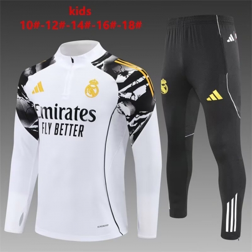 Kids 2025/26 Jointed Version Rea Madrid White Kids/Youth Tracksuit Uniform-801