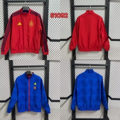 Double-Sided 2026/27 Spain Red & Blue Windbreaker Hoodies Top-47