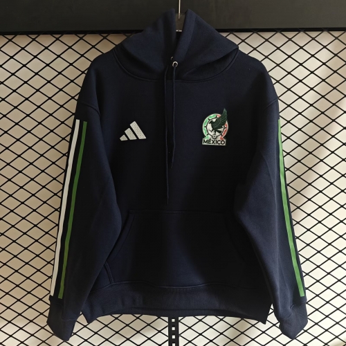 2026/27 Mexico Royal Blue Thailand Soccer Tracksuit Top With Hat-308