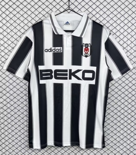 96/97 Retro Version Beşiktaş Away Black & White Thailand Soccer Jersey AAA-503
