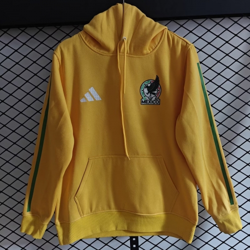 2026/27 Mexico Yellow Thailand Soccer Tracksuit Top With Hat-308