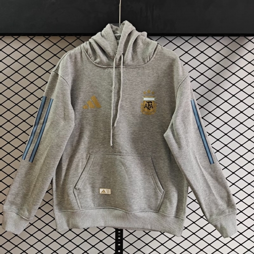 2026/27 Argentina Gray Thailand Soccer Tracksuit Top With Hat-308