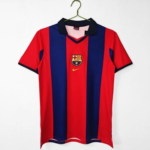 98/99 Retro Version Barcelona Home Red & Blue Thailand Soccer Jersey AAA-710