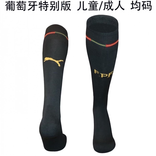 Kids/Adult 2026/27 Special Portugal Black Thailand Soccer Socks