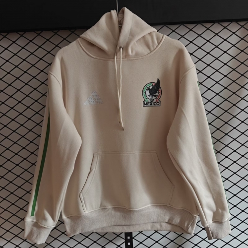 2026/27 Mexico Rice White Thailand Soccer Tracksuit Top With Hat-308
