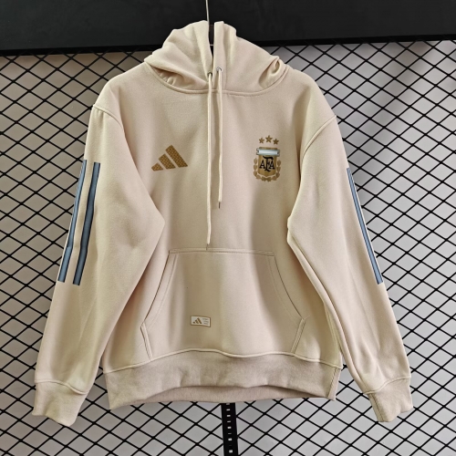 2026/27 Argentina Rice White Thailand Soccer Tracksuit Top With Hat-308