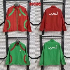 Double-Sided 2026/27 Morocco Red & Green Windbreaker Hoodies Top-47
