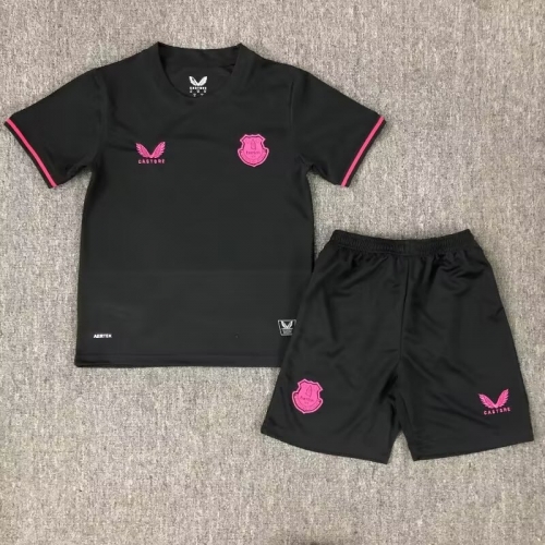 Kids 2025/26 Everton 3nd Away Black Kids/Youth Soccer Uniform-BL