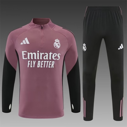 2025/26 Rea Madrid Maroon Soccer Tracksuit Uniform-801