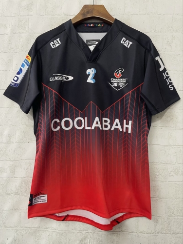 2026 Crusaders Home Red & Black Thailand Rugby Shirts-805