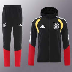 2025/26 Germany Black Soccer Jacket Uniform With Hat-LH