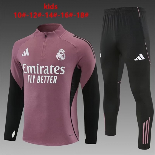 Kids 2025/26 Rea Madrid Maroon Kids/Youth Soccer Tracksuit Uniform-801