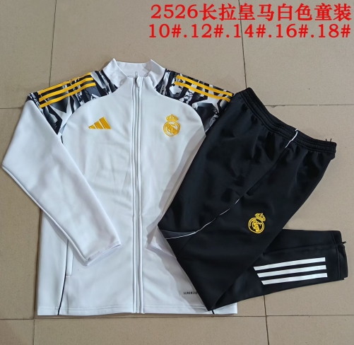Kids 2025/26 Rea Madrid White Kids/Youth Soccer Jacket Uniform-815