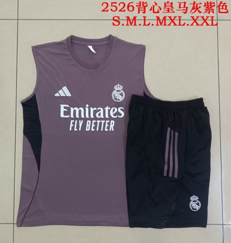 2025/26 Rea Madrid Purple Gray Thailand Soccer Vest Suit-815
