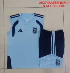 (Size S-2XL) 2026/27 Argentina Sky Blue Thailand Soccer Tracksuit Vest Set-815