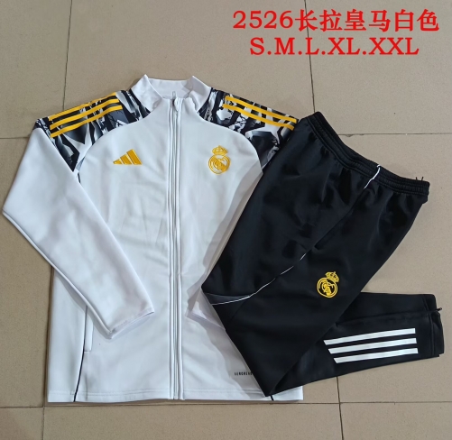 2025/26 Rea Madrid White Soccer Jacket Uniform-815