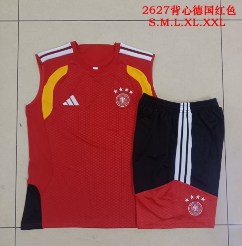 (Size S-2XL) 2026/27 Germany Red Thailand Soccer Tracksuit Vest Set-815