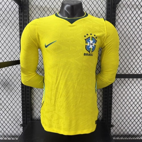 Player Version 2026/27 Brazil Home Yellow Thailand LS Soccer Jeesey AAA-XY