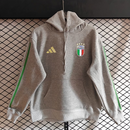 2026/27 Italy Gray Thailand Soccer Tracksuit Top With Hat-308