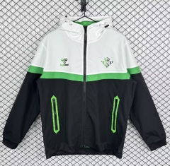 2025-26 Real Betis Black & White Windbreaker Hoodies Top-C1/503
