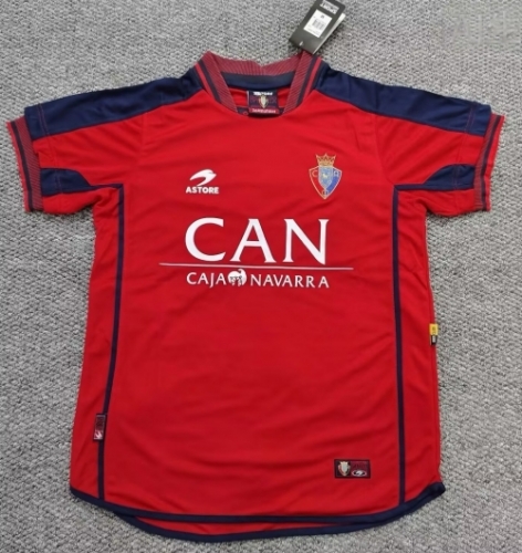 00/02 Retro Version CA Osasuna Home Red Thailand Soccer Jersey AAA-301