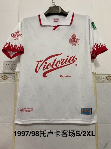 97/98 Retro Version Toluca FC Away White Thailand Soccer Jersey AAA-2041