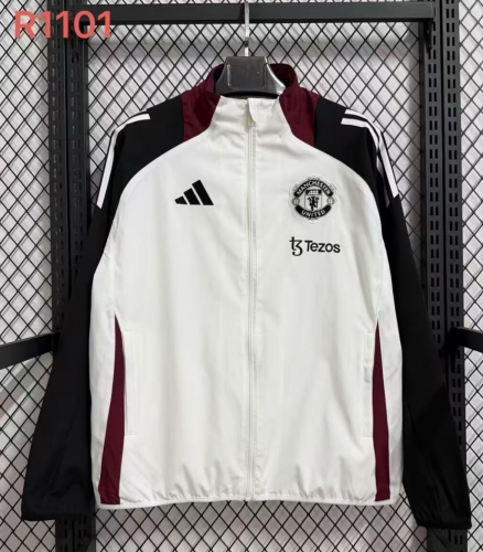 2024/25 Manchester United Black & White Windbreaker Hoodies-47