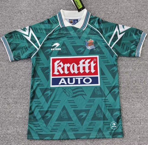 95/96 Retro Version Rea Sociedad Away Green Thailand Soccer Jersey AAA-301