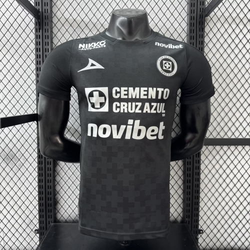 Player Version 2025/26 Cruz Azul 2nd Away Black Thailand Soccer Jersey AAA-912/MY