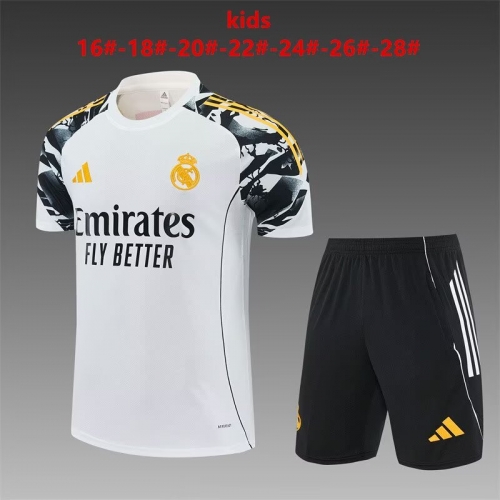 Kids 2025/26 Rea Madrid White Kids/Youth Soccer Tracksuit Uniform-801