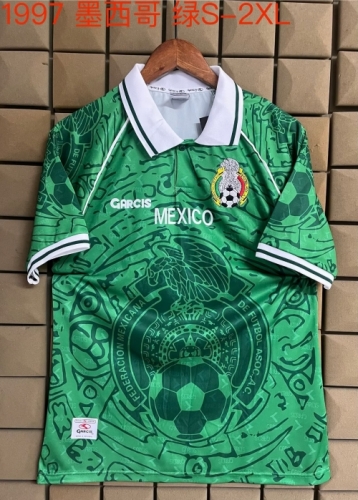 1997 Retro Version Mexico Green Thailand Soccer Jersey AAA-709