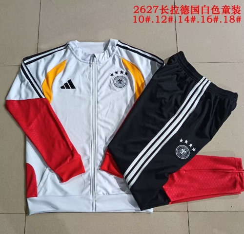 (Size 10-18 ) 2026/27 Germany White Kids/Youth Soccer Jacket Uniform-815