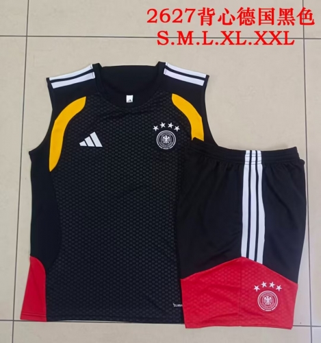 (Size S-2XL) 2026/27 Germany Black Thailand Soccer Tracksuit Vest Set-815