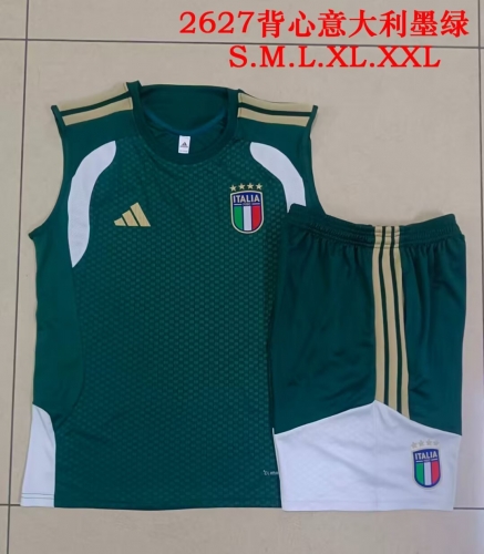 2026/27 Italy Green Soccer Tracksuit Vest Set-815
