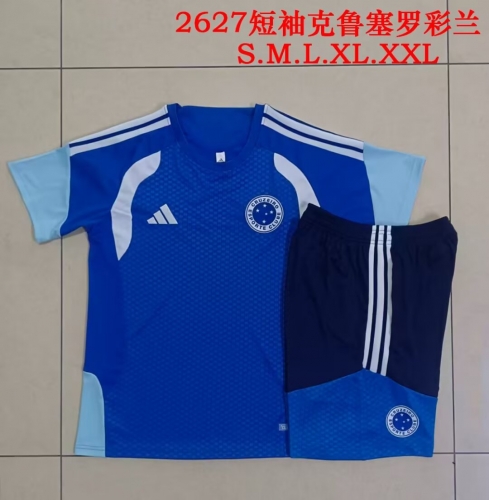 2026/27 Cruzeiro EC CaiBlue Shorts-Sleeve Thailand Tracksuit Uniform-815