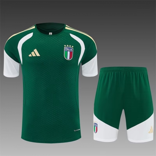 2026/27 Italy Green Shorts-Sleeve Thailand Soccer Uniform-801