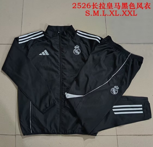 2025/26 Rea Madrid Black Soccer Windbreaker Uniform-815