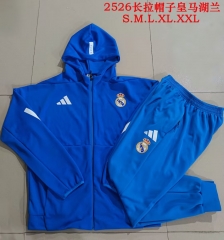 2025/26 Rea Madrid Lake Blue Soccer Jacket Uniform With Hat-815