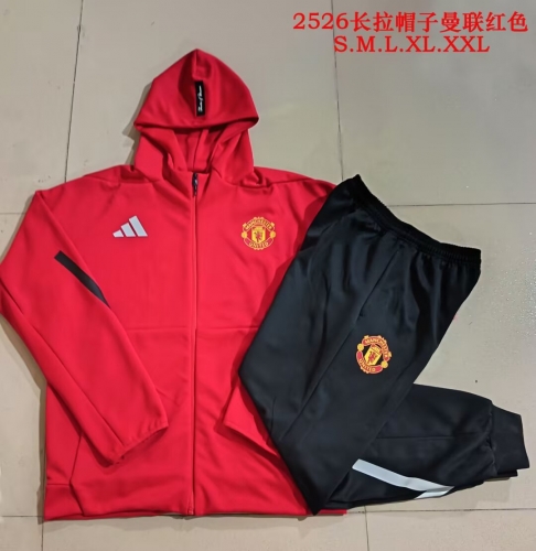 2025/26 Manchester United Red Thailand Soccer Jacket Uniform With Hat-815