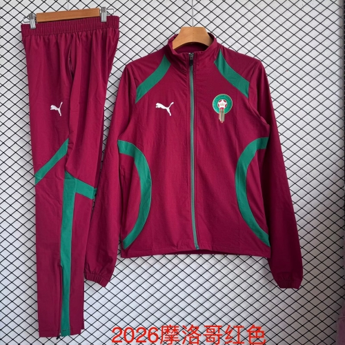 2026/27 Morocco Red Soccer Windbreaker Uniform-709