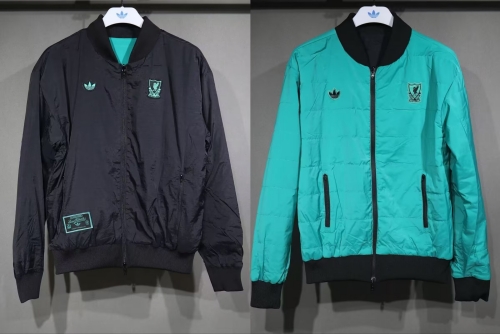 Double-sided 2026/27 Liverpool Black & Green Thailand Soccer Cotton Coat-703