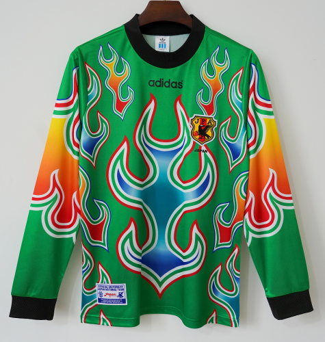 98 Retro Version Japan Goalkeeper Green LS Thailand Soccer Jersey AAA-66