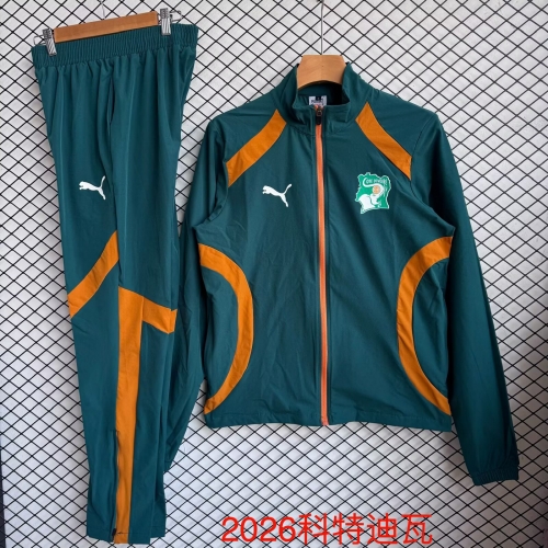 2026/27 Côte d'Ivoire Green Soccer Windbreaker Uniform-709