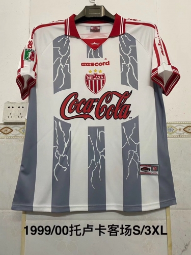 99/00 Retro Version Club Necaxa Away Gray & White Thailand Soccer Jersey AAA-2041